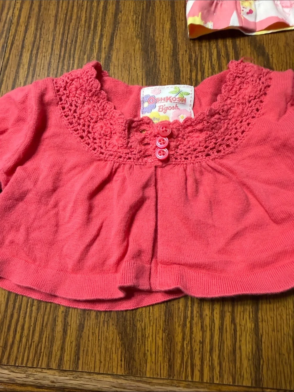 OshKosh B'gosh Pink and Coral Floral Knit Dress Top